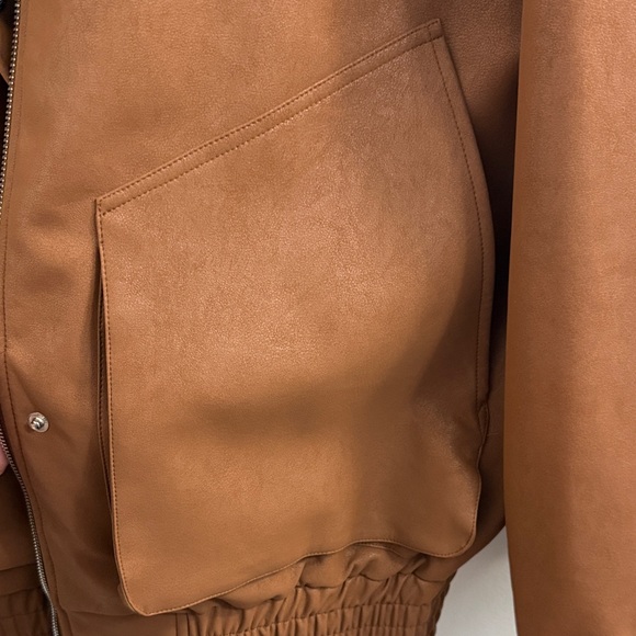 Missguided Tan Leather Jacket - Picture 5 of 5